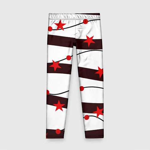 Детские легинсы Красные Звезды На Волнах / 3D-принт – фото 1