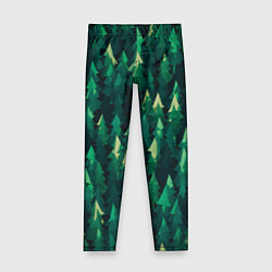 Леггинсы для девочки Еловый лес spruce forest, цвет: 3D-принт