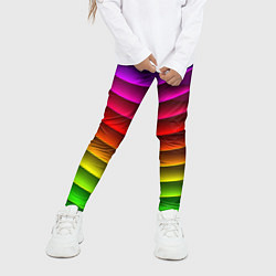 Леггинсы для девочки Color line neon pattern Abstraction Summer 2023, цвет: 3D-принт — фото 2