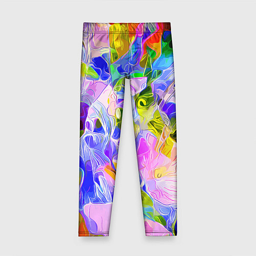 Детские легинсы Красочный цветочный узор Весна - Лето 2023 Colorfu / 3D-принт – фото 1