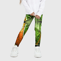 Леггинсы для девочки Растительный абстрактный фрактальный паттерн Veget, цвет: 3D-принт — фото 2
