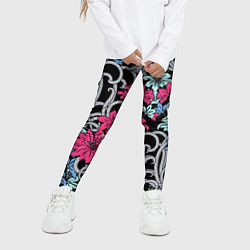 Леггинсы для девочки Цветочный летний паттерн Fashion trend, цвет: 3D-принт — фото 2