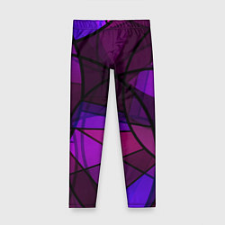Леггинсы для девочки Абстрактный в пурпурных тонах узор, цвет: 3D-принт
