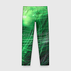Леггинсы для девочки Неоновые волны и линии - Зелёный, цвет: 3D-принт