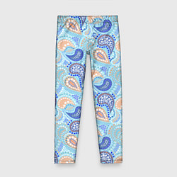 Детские легинсы Турецкий огурец Turkish cucumber blue pattern