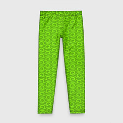 Леггинсы для девочки Зеленые волнистые узоры, цвет: 3D-принт