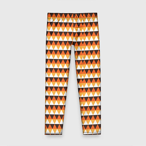 Детские легинсы Треугольники на оранжевом фоне / 3D-принт – фото 1