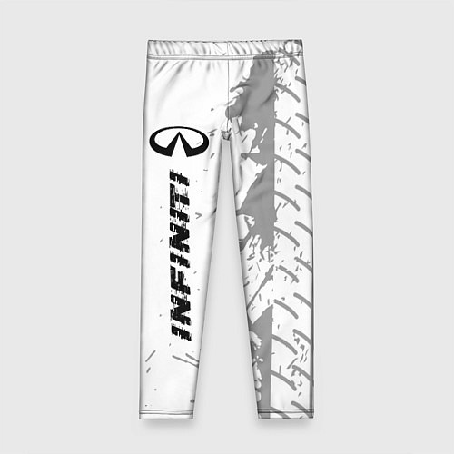 Детские легинсы Infiniti speed на светлом фоне со следами шин: по- / 3D-принт – фото 1