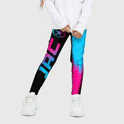 Леггинсы для девочки JAC - neon gradient: по-вертикали, цвет: 3D-принт — фото 2