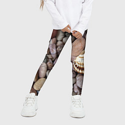 Леггинсы для девочки Морские камни и ракушки, цвет: 3D-принт — фото 2