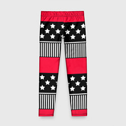 Детские легинсы Red and black pattern with stripes and stars