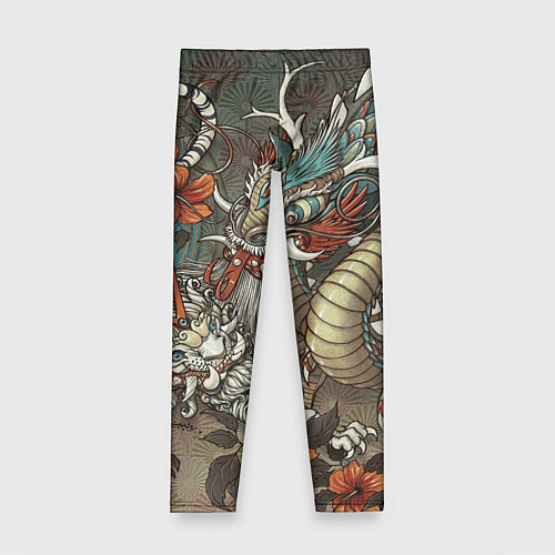 Детские легинсы Тигр и дракон мифические / 3D-принт – фото 1
