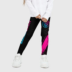 Леггинсы для девочки Manchester City - neon gradient: надпись, символ, цвет: 3D-принт — фото 2