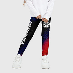 Леггинсы для девочки Yamaha красный карбон, цвет: 3D-принт — фото 2