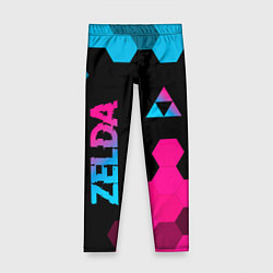 Леггинсы для девочки Zelda - neon gradient: надпись, символ, цвет: 3D-принт