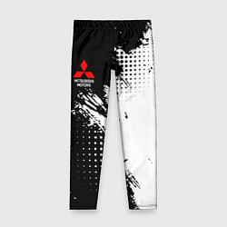 Леггинсы для девочки Mitsubishi - черно-белая абстракция, цвет: 3D-принт