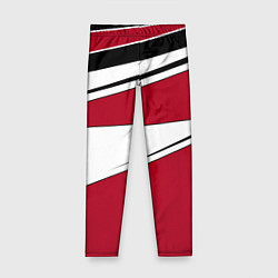 Леггинсы для девочки Красно черная геометрия на белом, цвет: 3D-принт