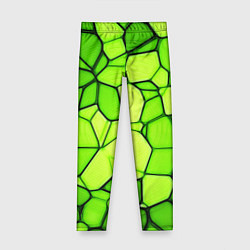 Леггинсы для девочки Неоновые салатовые осколки, цвет: 3D-принт