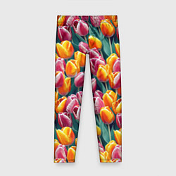 Леггинсы для девочки Роскошные тюльпаны, цвет: 3D-принт