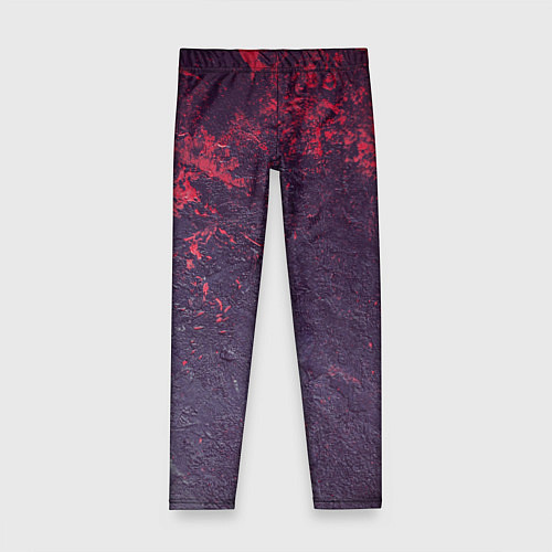 Детские легинсы Наскальная чёрная текстура с красными брызгами / 3D-принт – фото 1