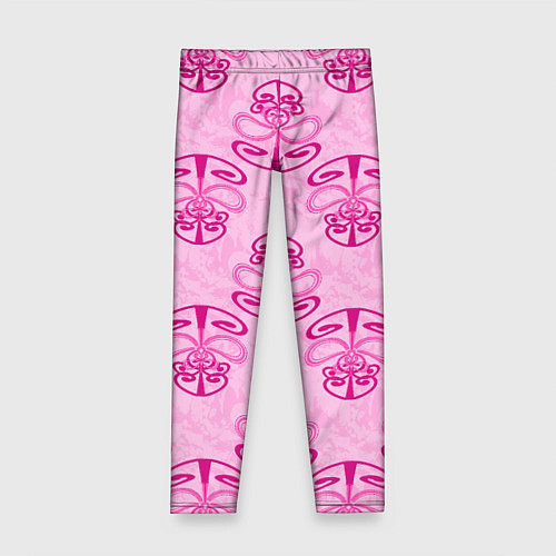 Детские легинсы Розовый орнамент / 3D-принт – фото 1