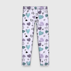 Леггинсы для девочки Розовый паттерн с сердечками, цвет: 3D-принт