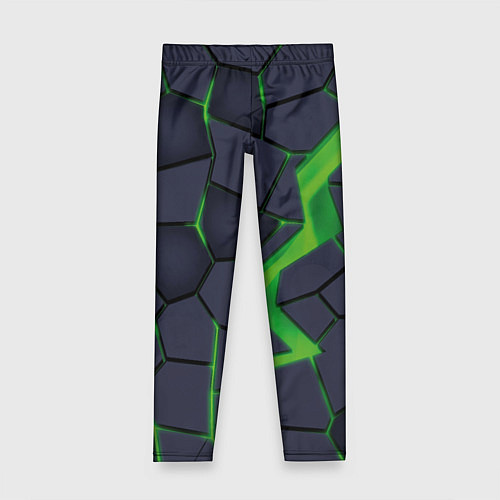Детские легинсы Зелёный неон / 3D-принт – фото 1