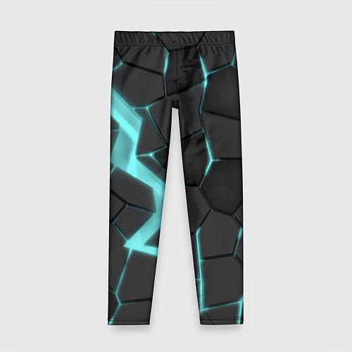 Детские легинсы Голубой неон / 3D-принт – фото 1