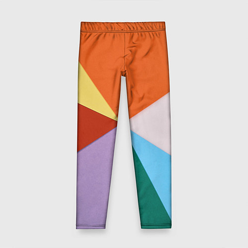 Детские легинсы Разноцветные пересекающиеся треугольники / 3D-принт – фото 1
