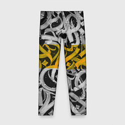 Леггинсы для девочки Yellow Callicraphic, цвет: 3D-принт