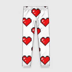 Леггинсы для девочки Сердца в стиле пиксель-арт, цвет: 3D-принт