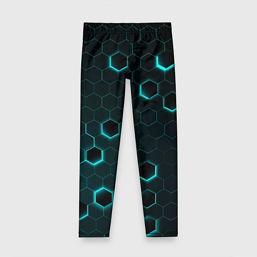 Детские легинсы Светящиеся неоновые сотые / 3D-принт – фото 1