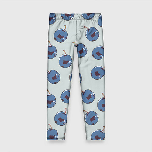 Детские легинсы Слива сизая, пиксель, паттерн / 3D-принт – фото 1