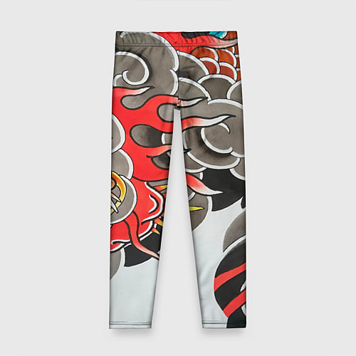 Детские легинсы Иредзуми: дракон в дыму / 3D-принт – фото 1