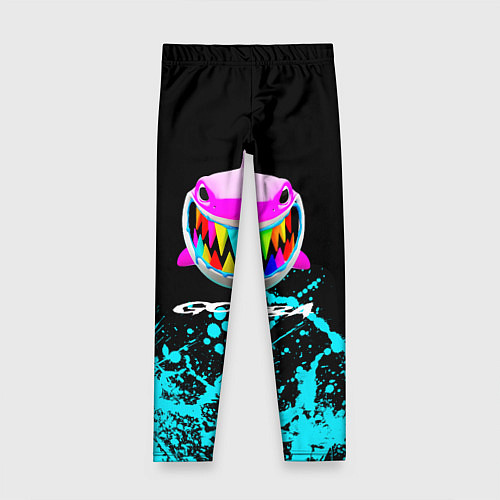 Детские легинсы 6Ix9ine голубые брызги / 3D-принт – фото 1