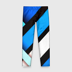 Леггинсы для девочки Спортивная геометрия из полос, цвет: 3D-принт