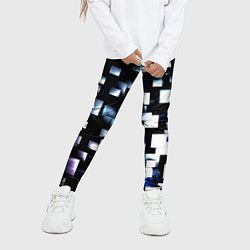 Леггинсы для девочки Неоновые кубы абстракция, цвет: 3D-принт — фото 2