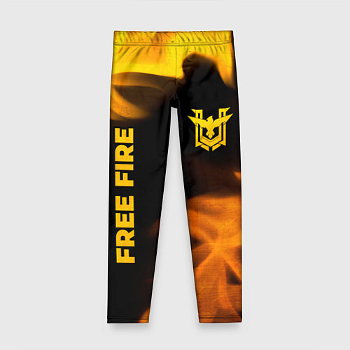 Детские легинсы Free Fire - gold gradient: надпись, символ / 3D-принт – фото 1