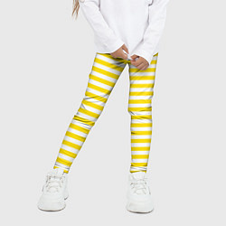 Леггинсы для девочки Светло-желтые полосы, цвет: 3D-принт — фото 2