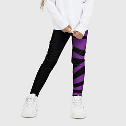 Леггинсы для девочки Фиолетовый с черными полосками зебры, цвет: 3D-принт — фото 2