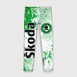 Леггинсы для девочки Skoda auto logo, цвет: 3D-принт