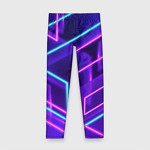 Детские легинсы Светящиеся разноцветные полосы / 3D-принт – фото 1