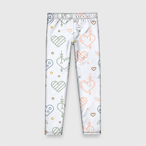 Детские легинсы Lovely hearts / 3D-принт – фото 1