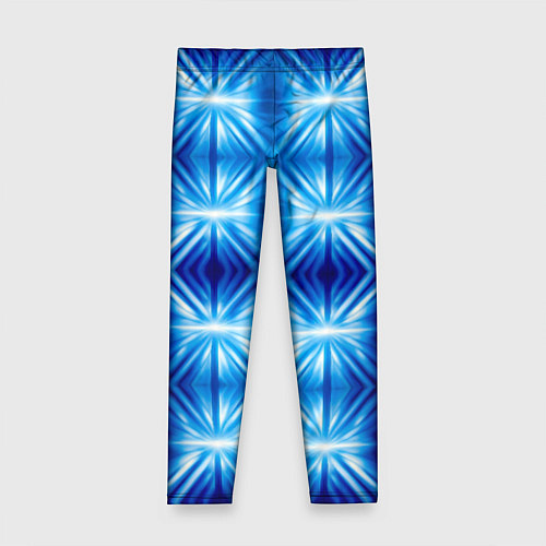 Детские легинсы Ярко-синий светящийся узор / 3D-принт – фото 1