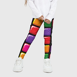 Леггинсы для девочки Пиксельные кубики, цвет: 3D-принт — фото 2