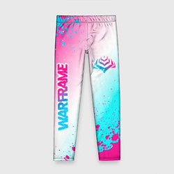 Леггинсы для девочки Warframe neon gradient style: надпись, символ, цвет: 3D-принт