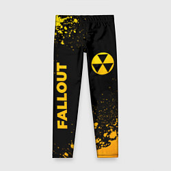 Леггинсы для девочки Fallout - gold gradient: надпись, символ, цвет: 3D-принт