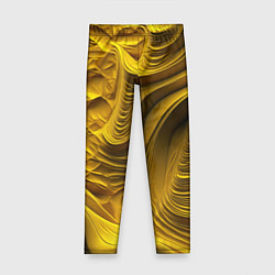 Леггинсы для девочки Объемная желтая текстура, цвет: 3D-принт