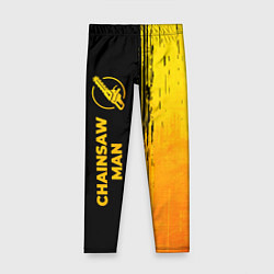 Леггинсы для девочки Chainsaw Man - gold gradient: по-вертикали, цвет: 3D-принт