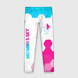 Леггинсы для девочки No Mans Sky neon gradient style: надпись, символ, цвет: 3D-принт